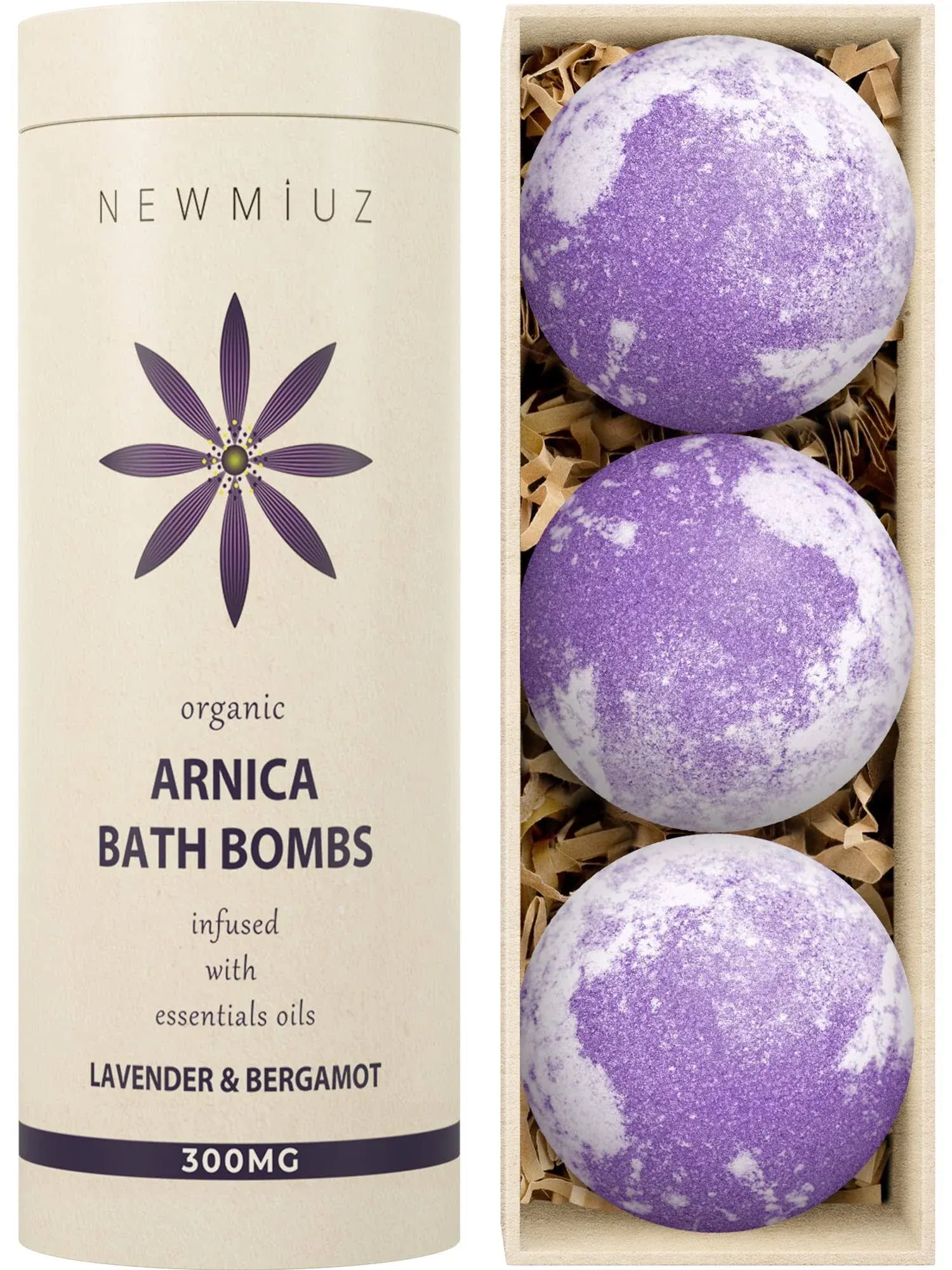 Arnica Bubble Bath Bombs Infused Lavender & Bergamot - Essential Luxurious Mega Foaming Bath bombs Additives for Dry Skin Nourishment Moisturizing - Blissful Bathing Experience Christmas Birthday GiftArnica Bubble Bath Bombs Infused Lavender & Bergamot -