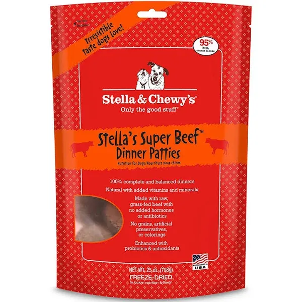 Stella &amp; Chewy&#039;s Freeze Dried Raw Dinner Patties – 14 Ounce (Pack of 1), Beef 