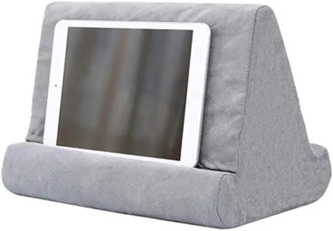 New Compressible Tablet Stand Pillow Holder Multi Angle Soft Cushion Pillow Stand for iPad Tablet Book and E-Reader (Little Gray)