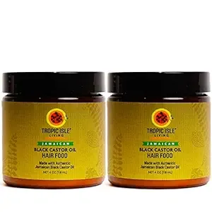 Tropic Isle Living Jamaican COCONUT Black Castor Oil Hair Food 4oz Pack of 2