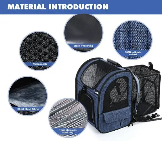 Pecute Pet Carrier Backpack, Cat Backpack Carrier, Expandable with Breathable...