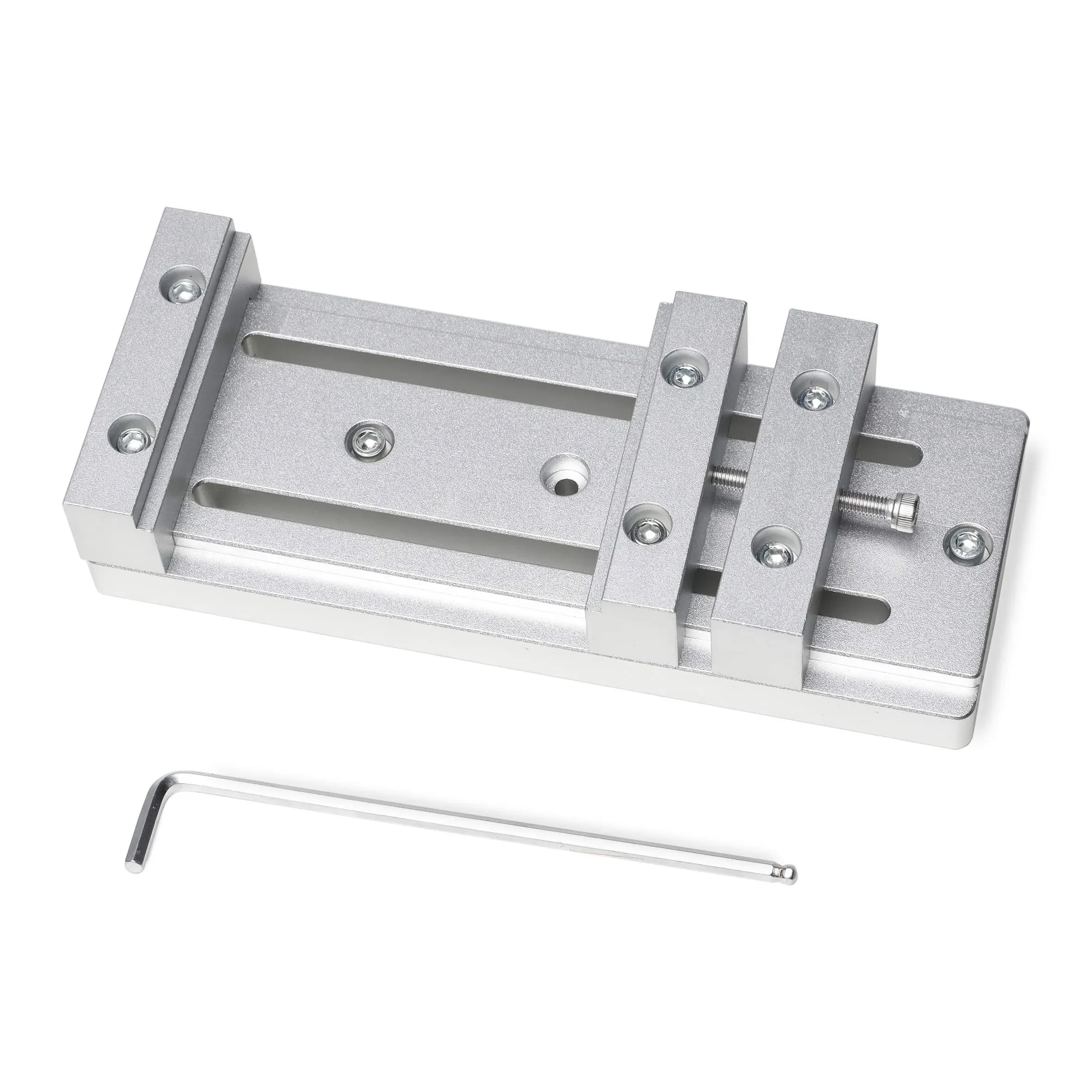 Foxalien Mini Low Profile Bench Vise Workholding Clamp Work Table for CNC Router Machine