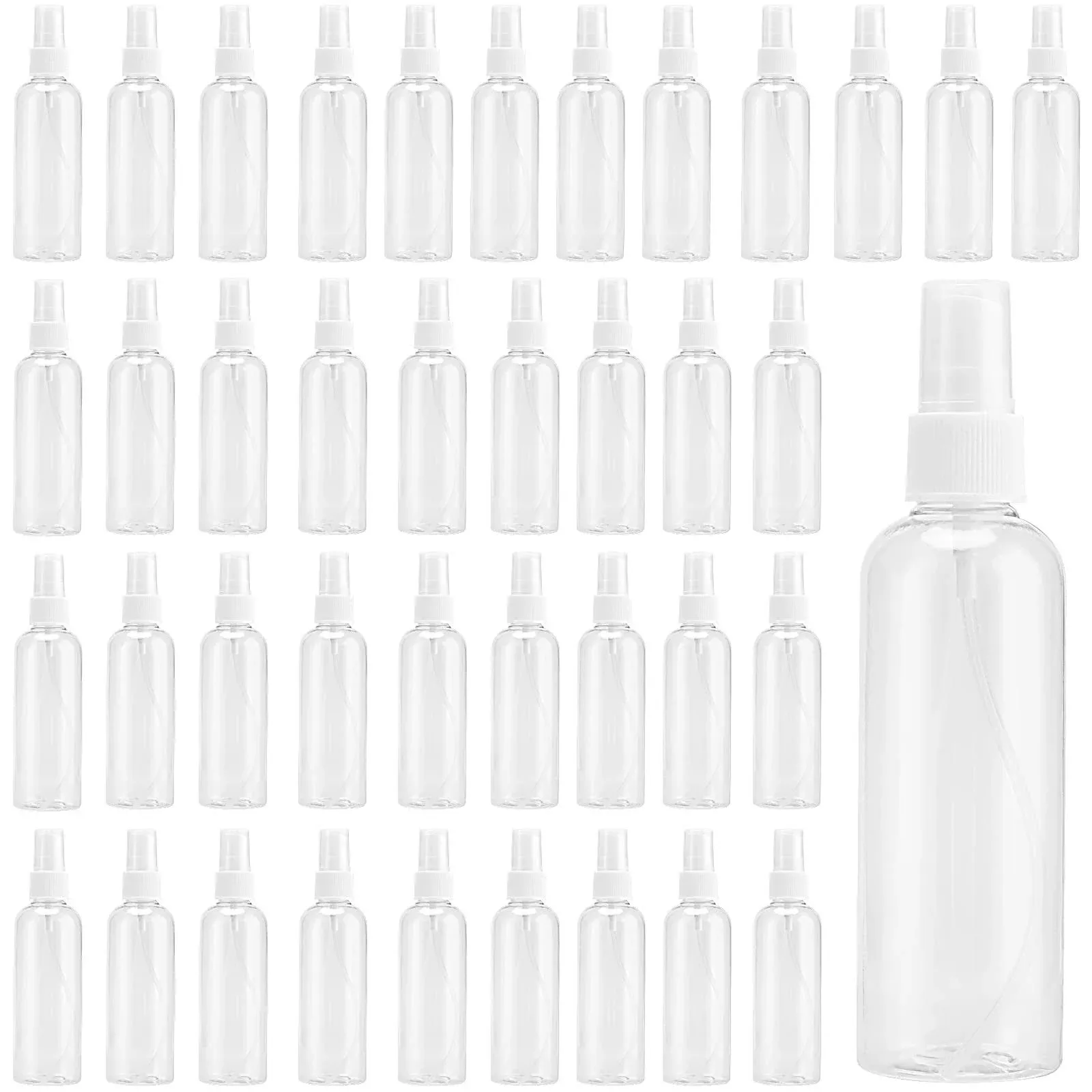HEIHAK 50 Pcs 120ml 4oz Clear Spray Bottles, Small Plastic Fine Mist Spray ...