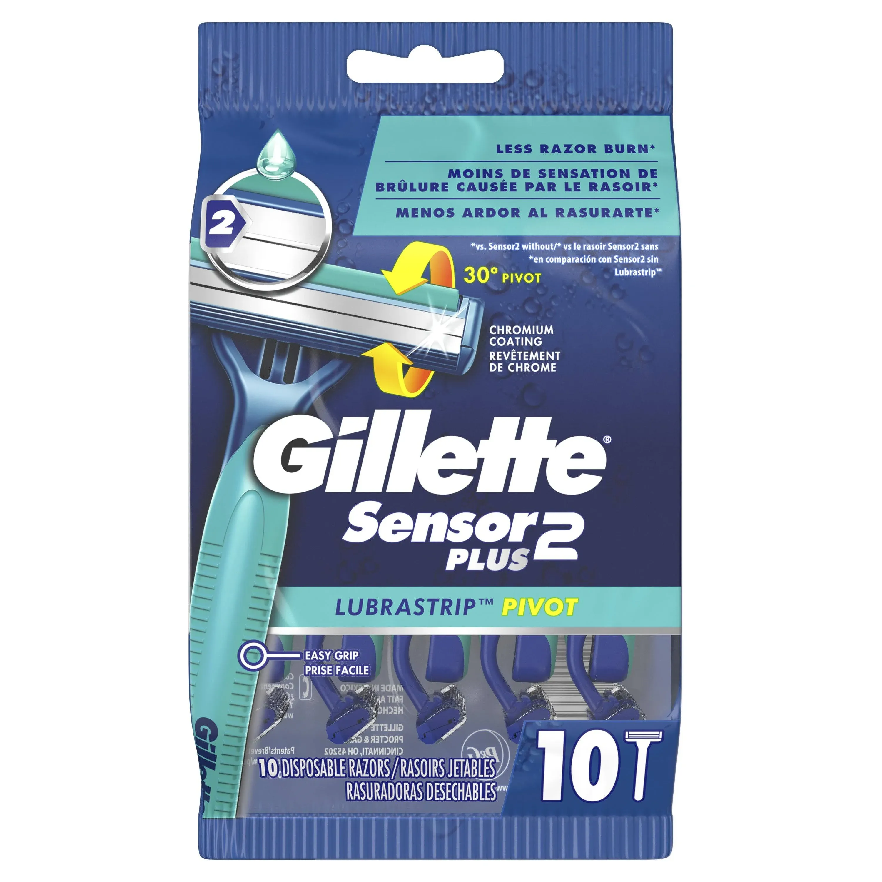 Gillette, Sensor 2 Plus,旋轉頭,一次性剃鬚刀,10 把