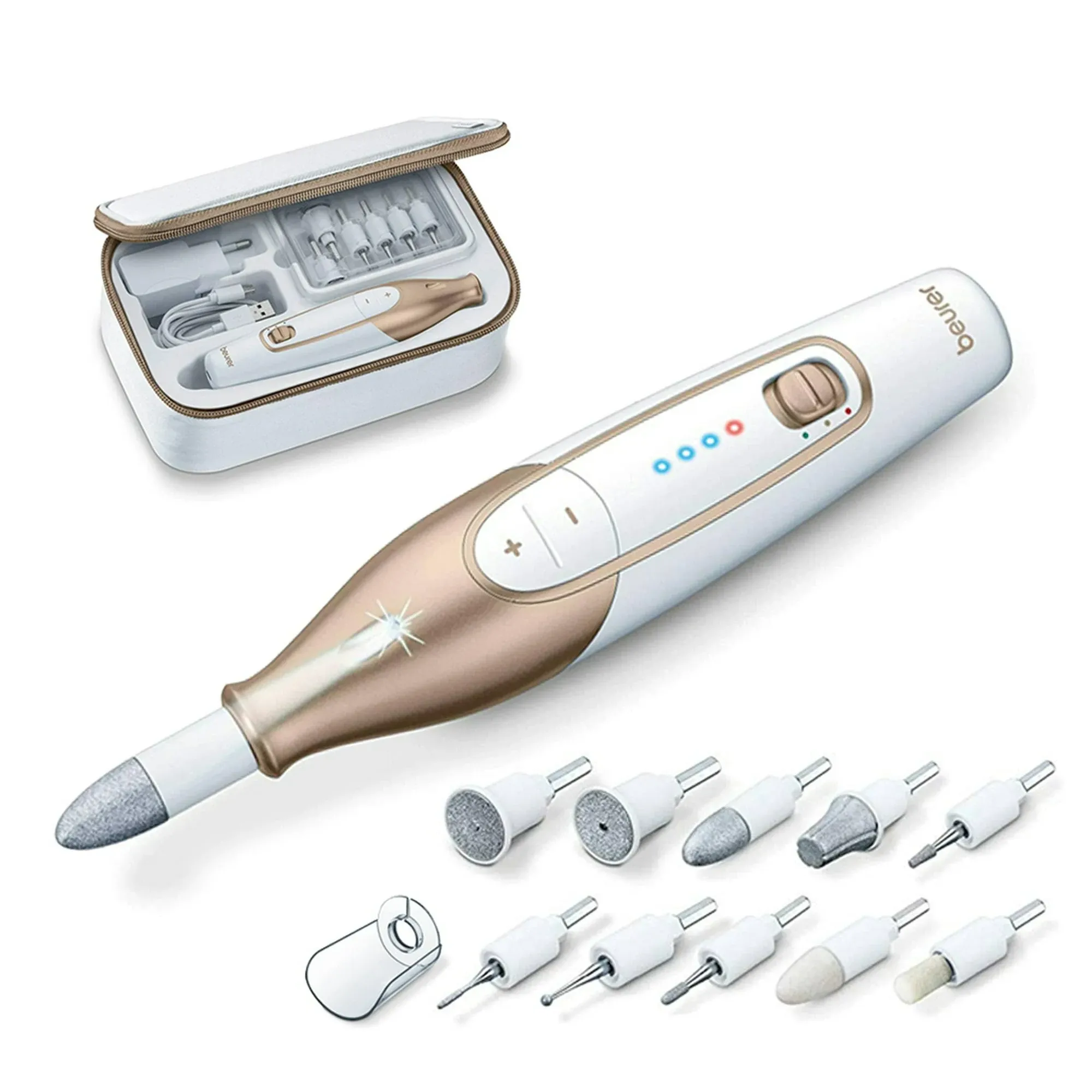 Beurer Cordless 14-Piece Professional Manicure & Pedicure Nail Drill Kit, MP64