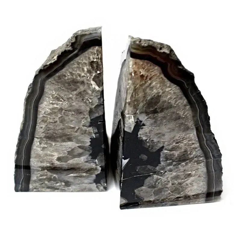 Black Agate Bookends