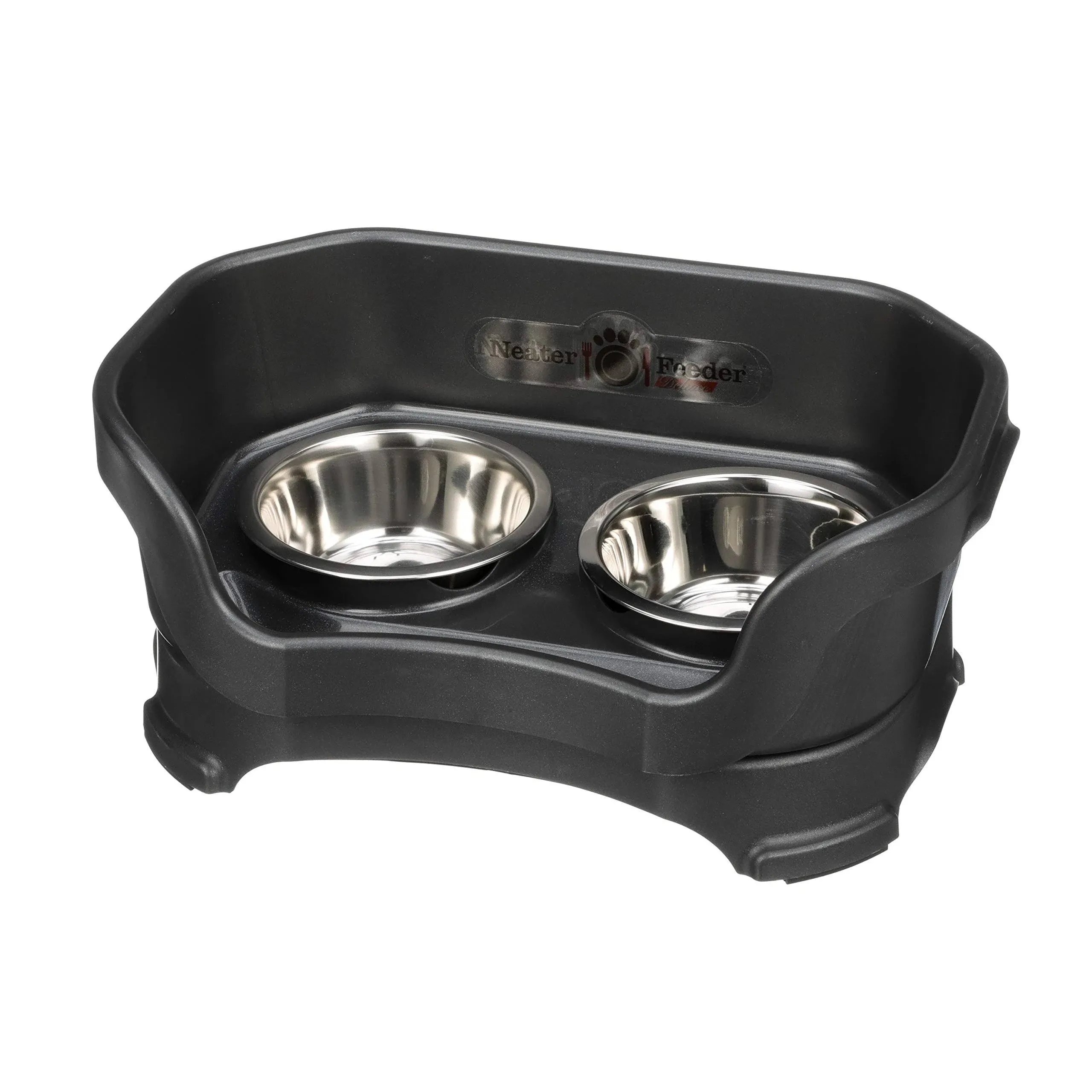 Neater Pets Neater Feeder Deluxe Mess-Proof Elevated Food & Water Bowls for Small Dogs, Black