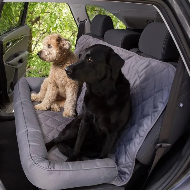 Shearling Quilted Dog Seat Protector with Bolster, 26" L X 54" W