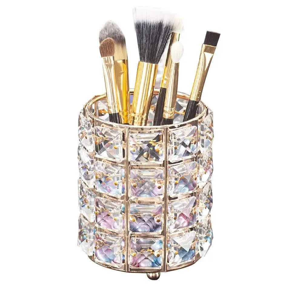 Aila Makeup Brush Holder Organizer Crystal Vanity Decor Bling Personalized Comb ...