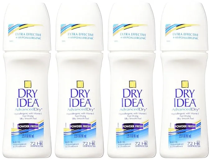 Dry Idea Antiperspirant Deodorant, Powder Fresh, 3.25 Ounces (Pack of 4)