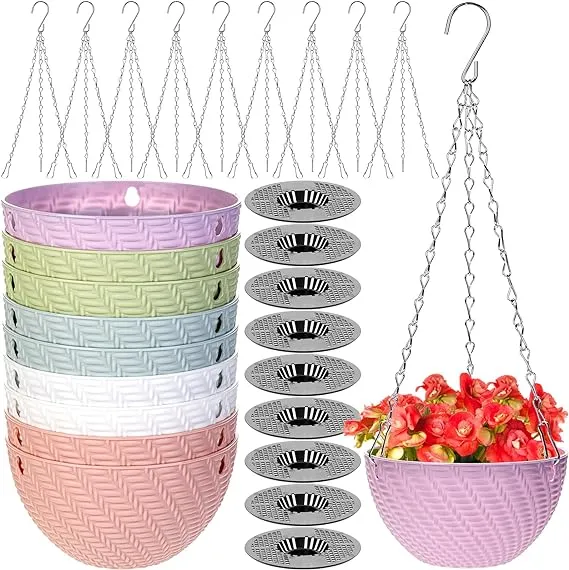 10 Pack Mini Hanging Planters Garden Self-Watering Flower Plant Pot Container