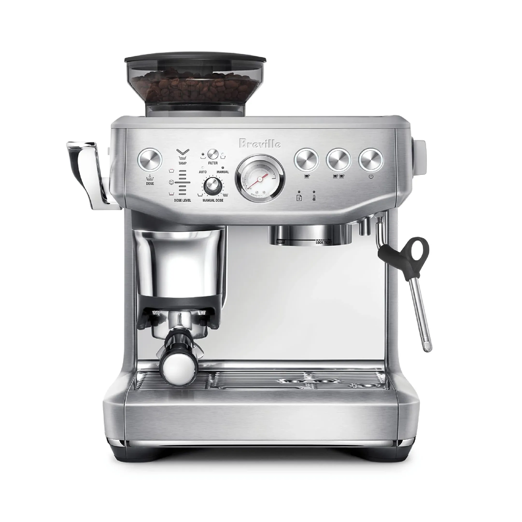 Breville Barista Express® Impress 濃縮咖啡機,2 公升,拉絲不鏽鋼,BES876BSS