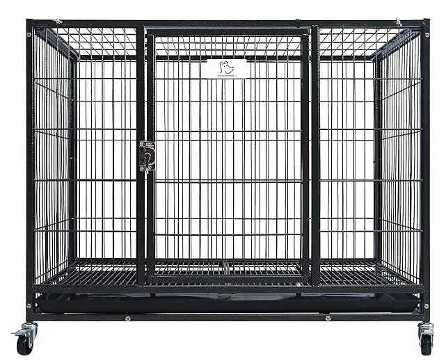 Homey Pet 37” Heavy Duty Stackable Open Top Dog Crate Kennel Cage