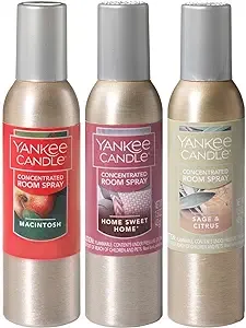 Yankee Candle Concentrated Room Sprays: Macintosh, Home Sweet Home, Sage & Citrus; Set of 3 Popular Fragrances