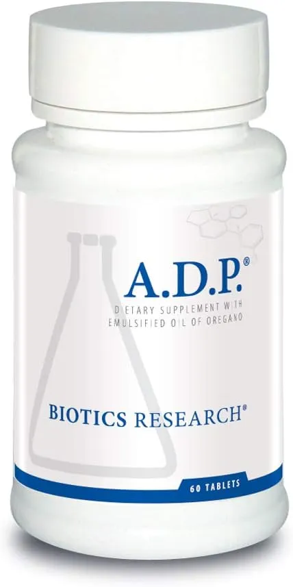 Biotics Research A.D.P. - Aceite de orégano, fórmula patentada, tecnología de microemulsión, liberación sostenida para una alta absorción, salud gastrointestinal. 60T