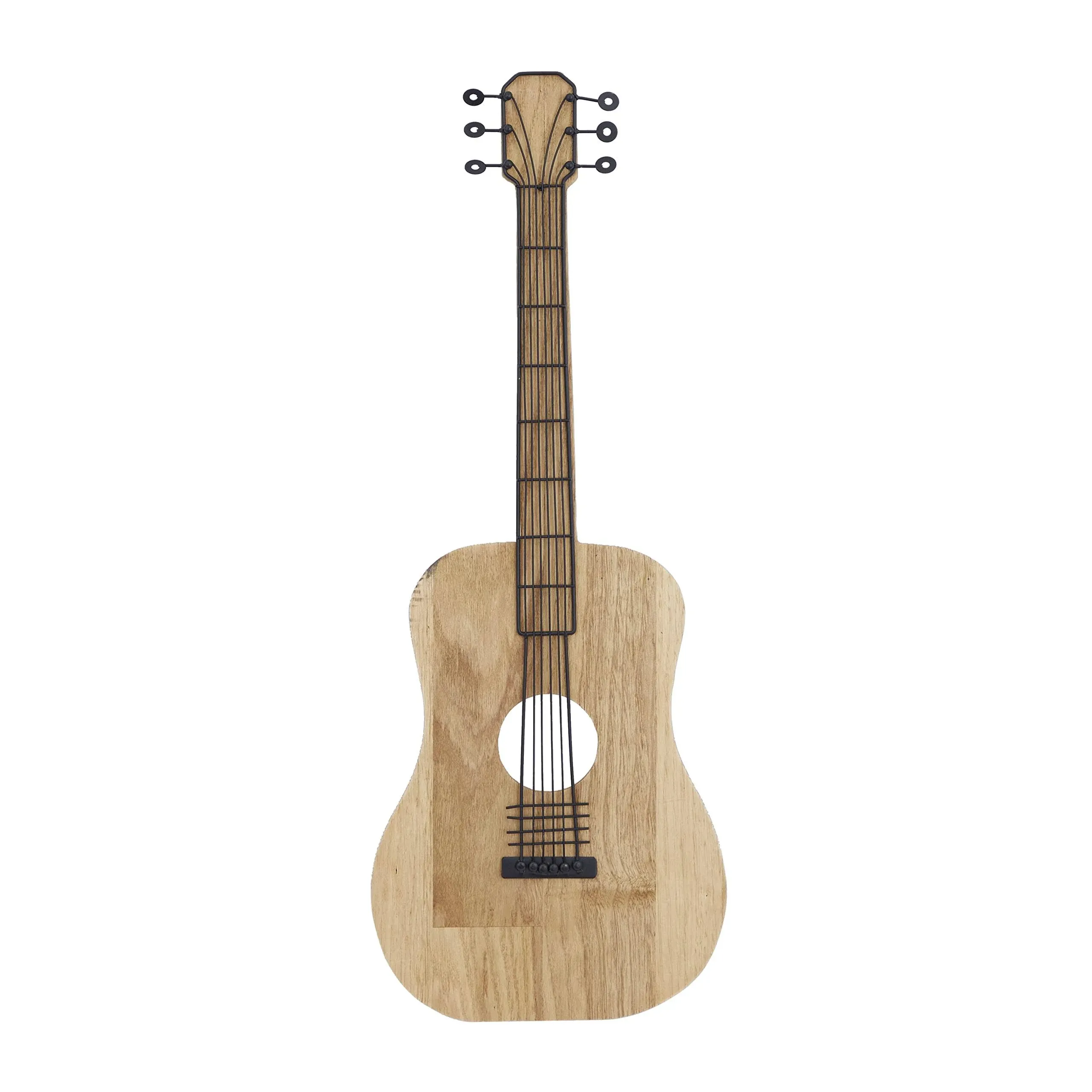 Wood Guitar Wall Decor 2" X 12" X 31"
