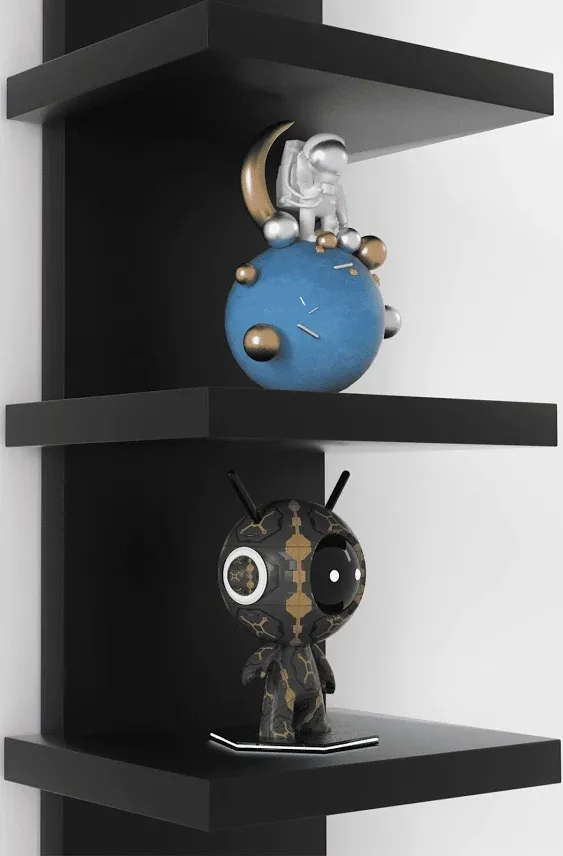 HoMaterial 5 Tier Vertical Column Wall Decor Mount Floating Shelves