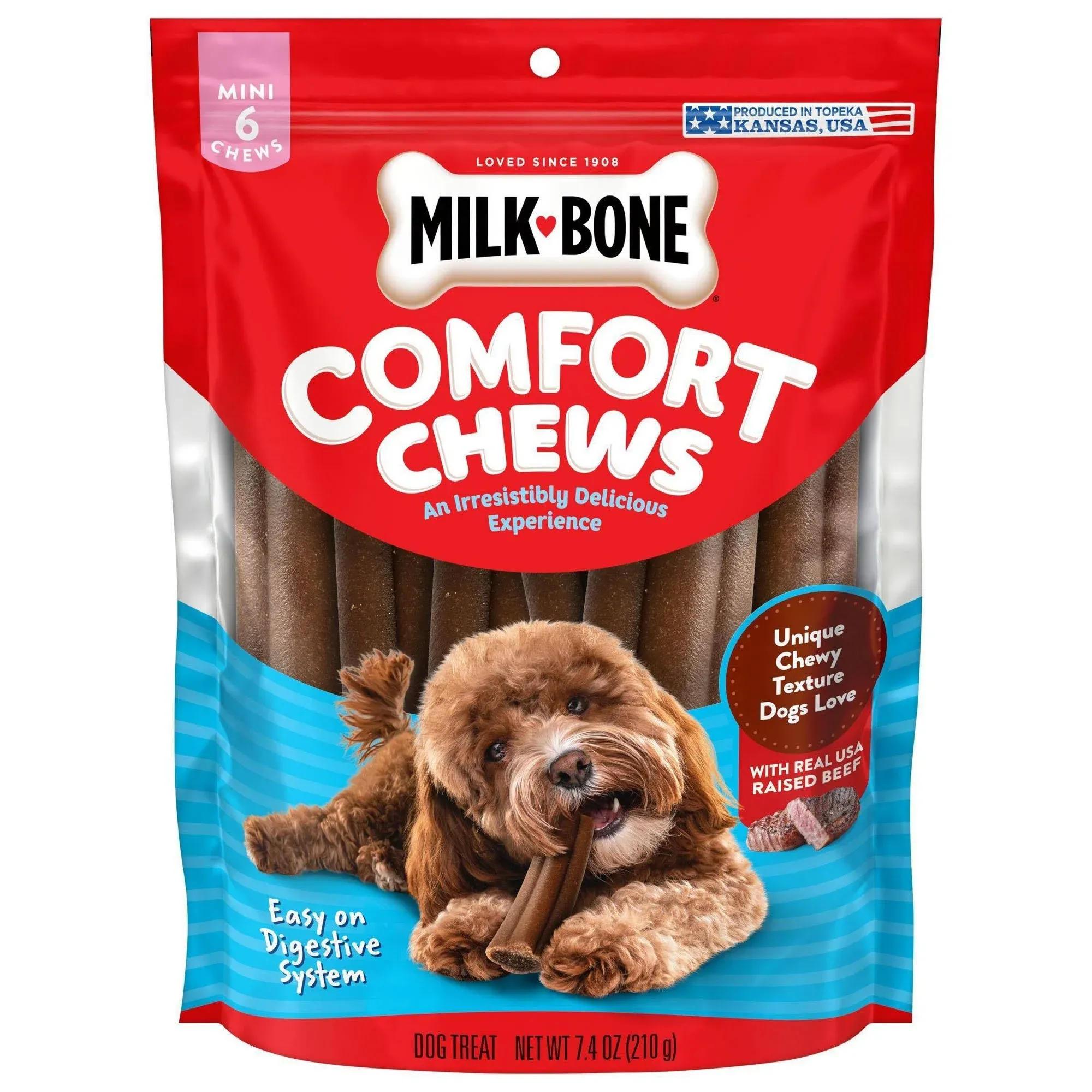 Milk-Bone Mini Comfort Chews - Dog Treats - 6 Mini Chews - Pack of 5