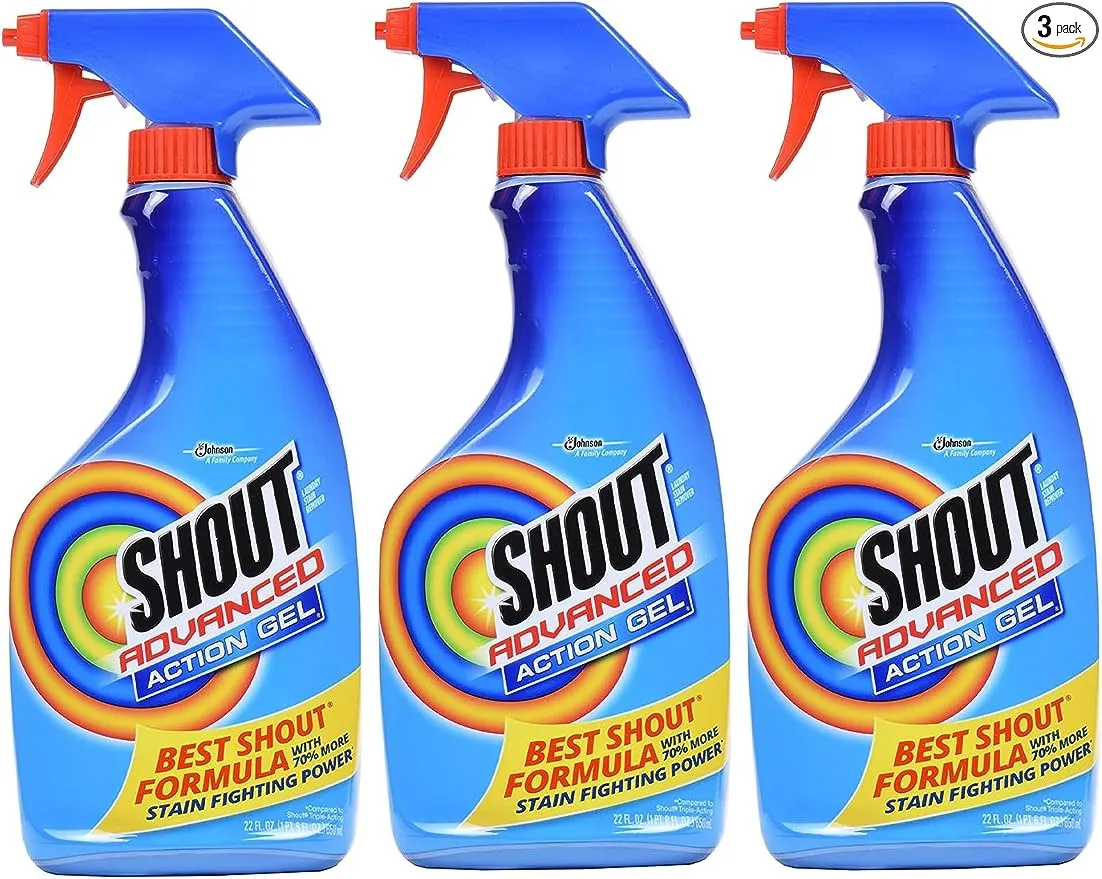 Shout Advanced Spray and Wash Laundry Stain Remover Gel, Best Shout Formula, 22 oz - Pack of 3