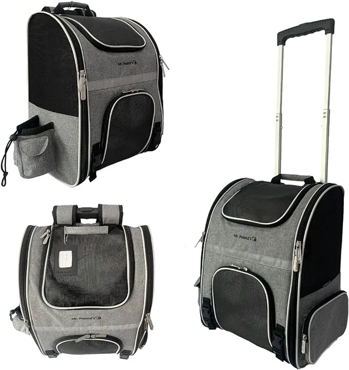 Mr. Peanut's Malibu Series Backpack Stroller Pet Carrier With Detachable Wheel Assembly