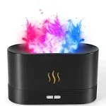 Colorful Flame Air Aroma Diffuser Humidifier, Upgraded 7 Flame Colors Noiseless Essential Oil Diffuser for Home,Office,Yoga with Auto-Off Protection 180ml (8Hours Black)