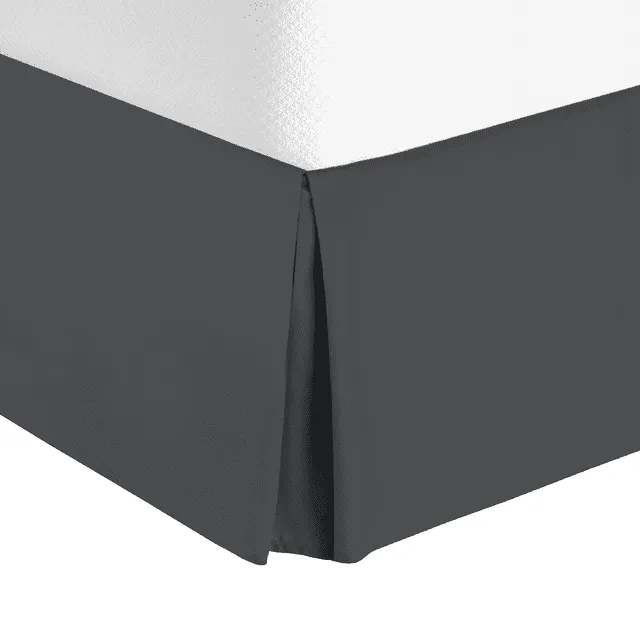 Nestl Bedding 14 inch Tailored Pleated Bed Skirt Dust Ruffle, Queen, Gray