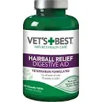 Vets Best Hairball Relief Digestive Aid, Chewable Tablets - 60 tablets