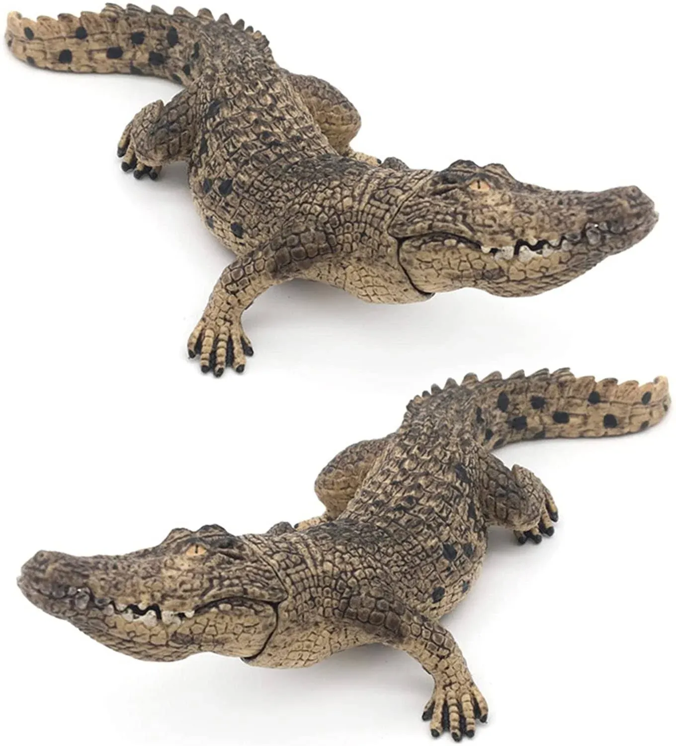 2 Pcs Crocodile Statue Outdoor Lawn Decoration Garden Garden Outdoor Decoration Miniature Statue