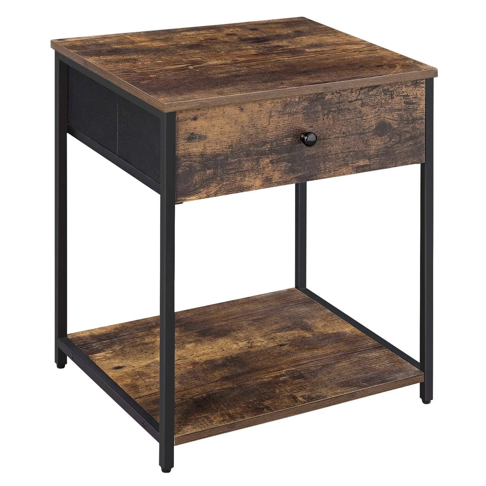 SONGMICS Industrial Bedside Table with Drawer