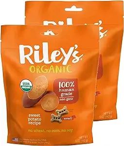 Riley's Organics Sweet Potato Small Bone Dog Treats 2 Pack 5 oz