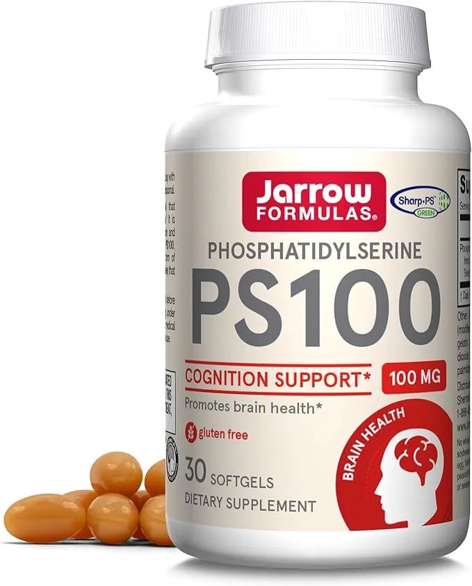 Jarrow Formulas, PS 100, фосфатидилсерин, 100 мг, 30 м'яких капсул