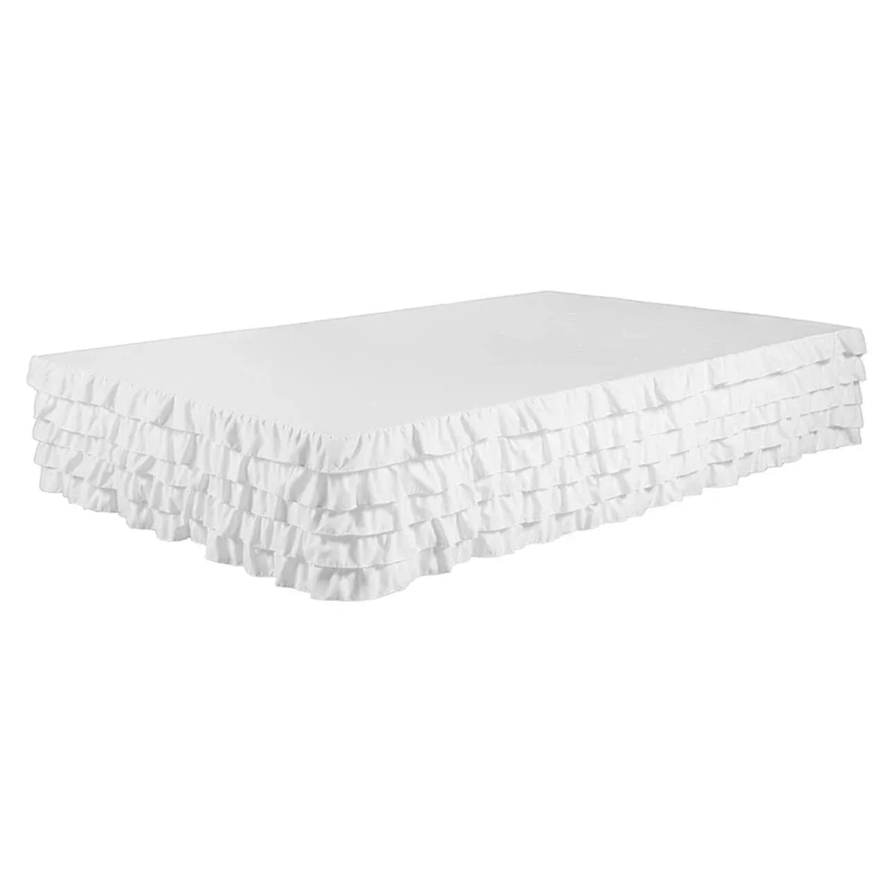 Legacy Decor King Bed Skirt Tiered Dust Ruffle 100% Brushed Microfiber with 14 ...