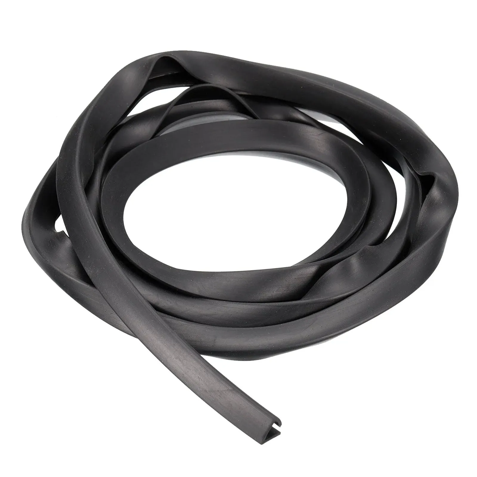7/16"x 15/32"x 4.9ft Rubber U Channel Edge Trim Flat Fits 7.5-8mm Edge, Black