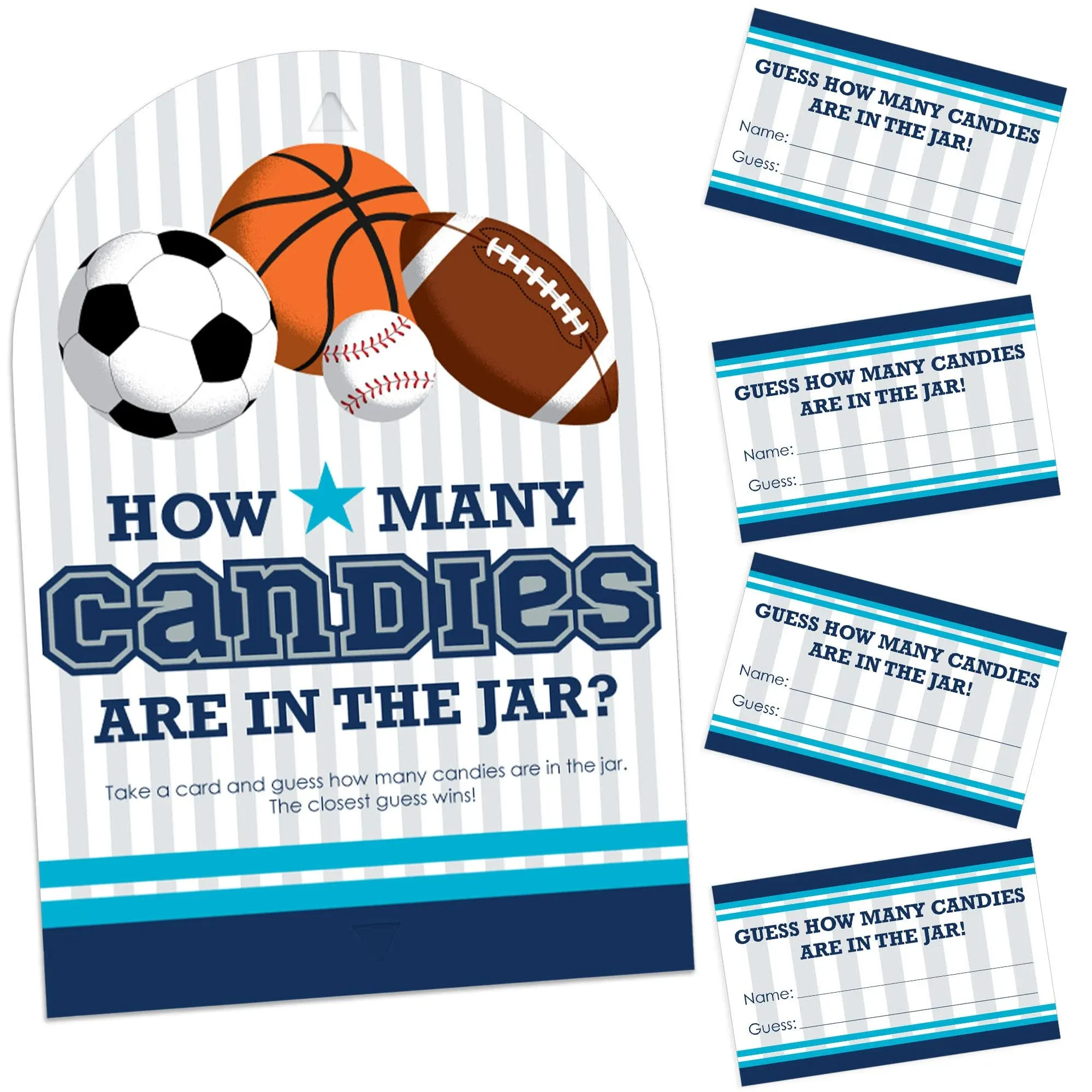 Big Dot of Happiness Go, Fight, Win - Sports - How Many Candies Baby Shower or ...