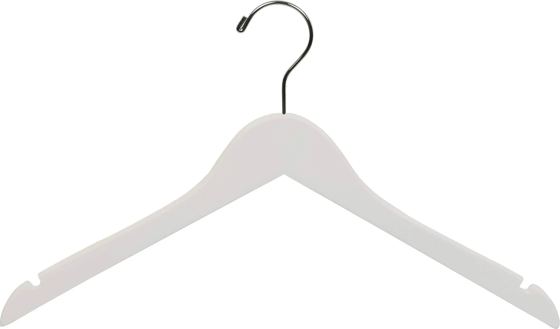 The Great American Hanger Company Wooden Top Shirt Dress Hangers White Finish Box ...