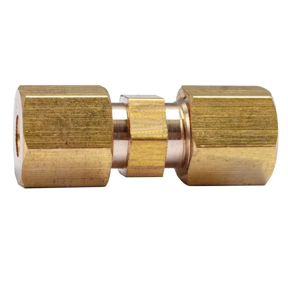 LTWFITTING 3/16-Inch OD Compression Union,Brass Compression Fitting(Pack of 10)