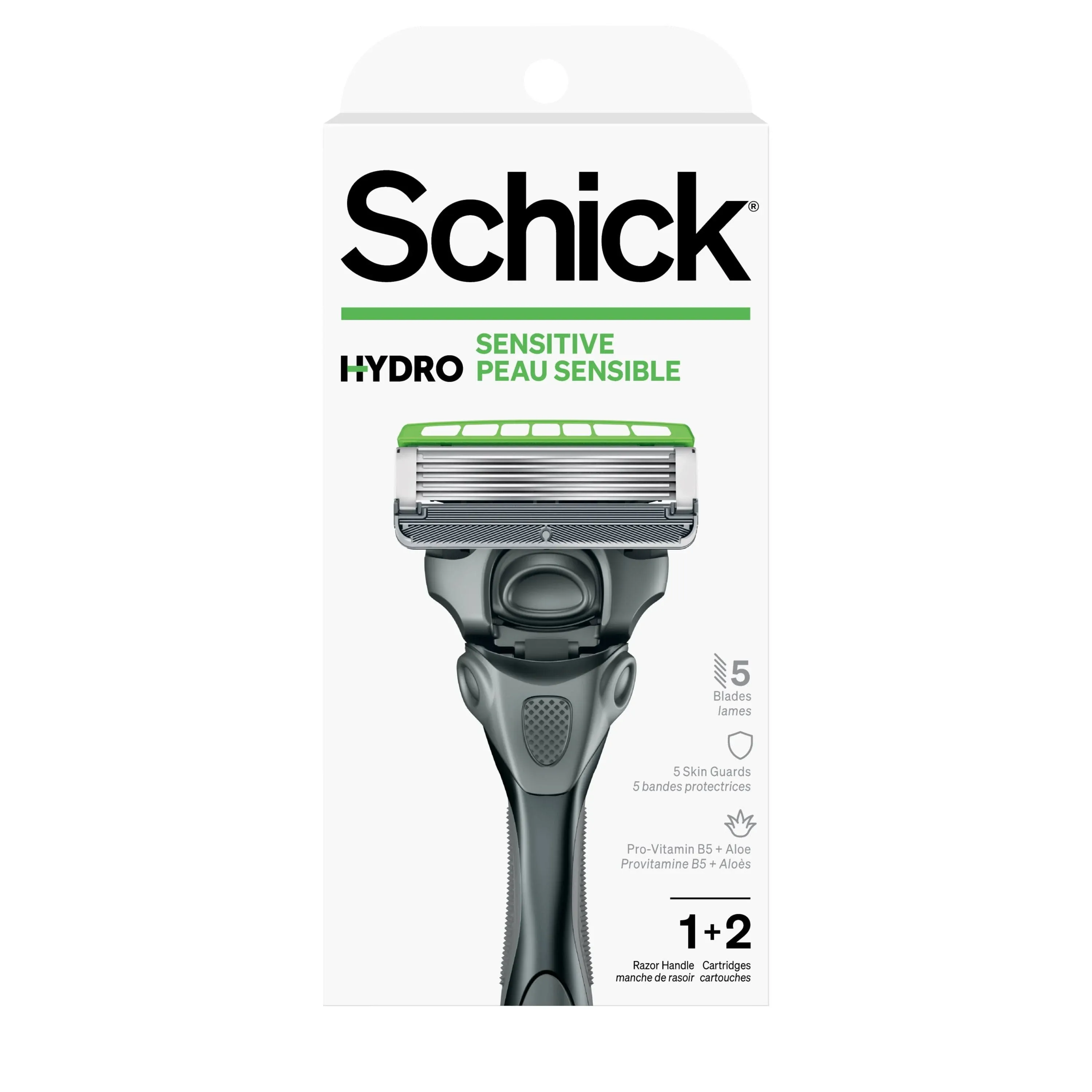 Schick Hydro Sensitive Razor for Men with Sensitive Skin with 5 Razor Blades