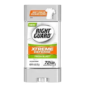 Right Guard Xtreme Defense 5 Antiperspirant Deodorant Gel, Fresh Blast, 4 Ounces (Pack of 6)