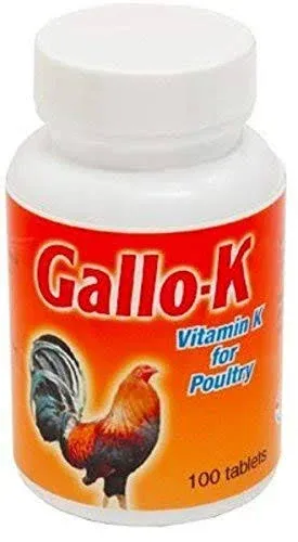 Gallo K- 100 Tablets -GALLO-K-100 TABLETS &#034;EXTRA-STRENGT<wbr/>H&#034; VITAMINS FOR ROOSTERS