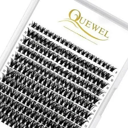 Quewel Cluster Lashes 240pcs Individual Lashes 50D 0.07 C Curl Mix8-14mm Lash ...
