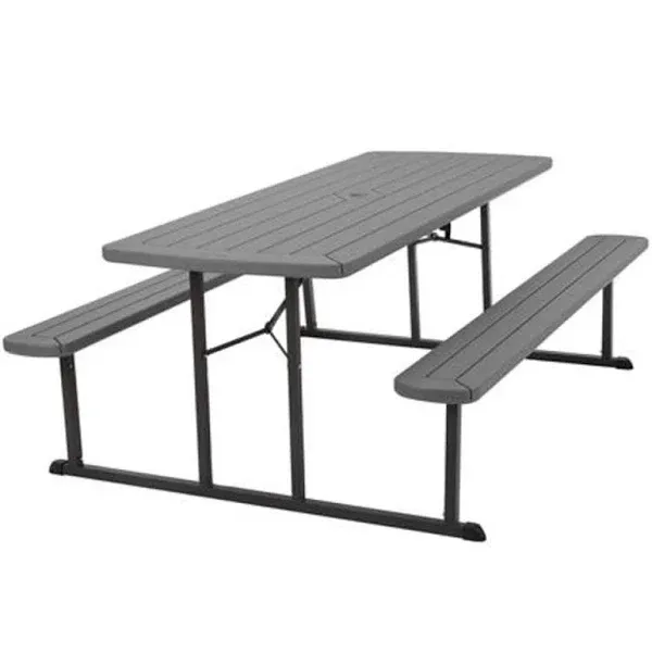 Dorel Bridgeport Outdoor Living™ 6 foot Folding Picnic Table, Dark Grey Wood Grain