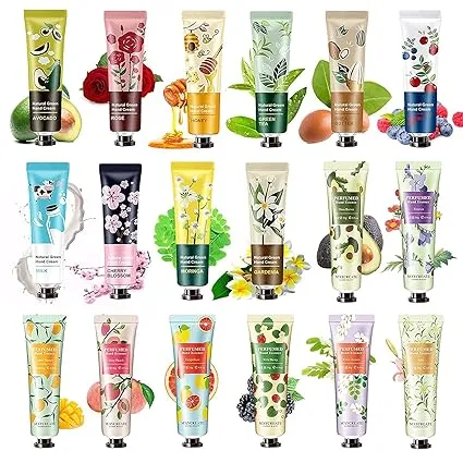 BONNIESTORE 18 Pack Plant Fruits Fragrance Hand Cream, Moisturizing Mini Hand Lotion Hand Care Cream Travel Gift Set for Women Bridesmaid-30ml