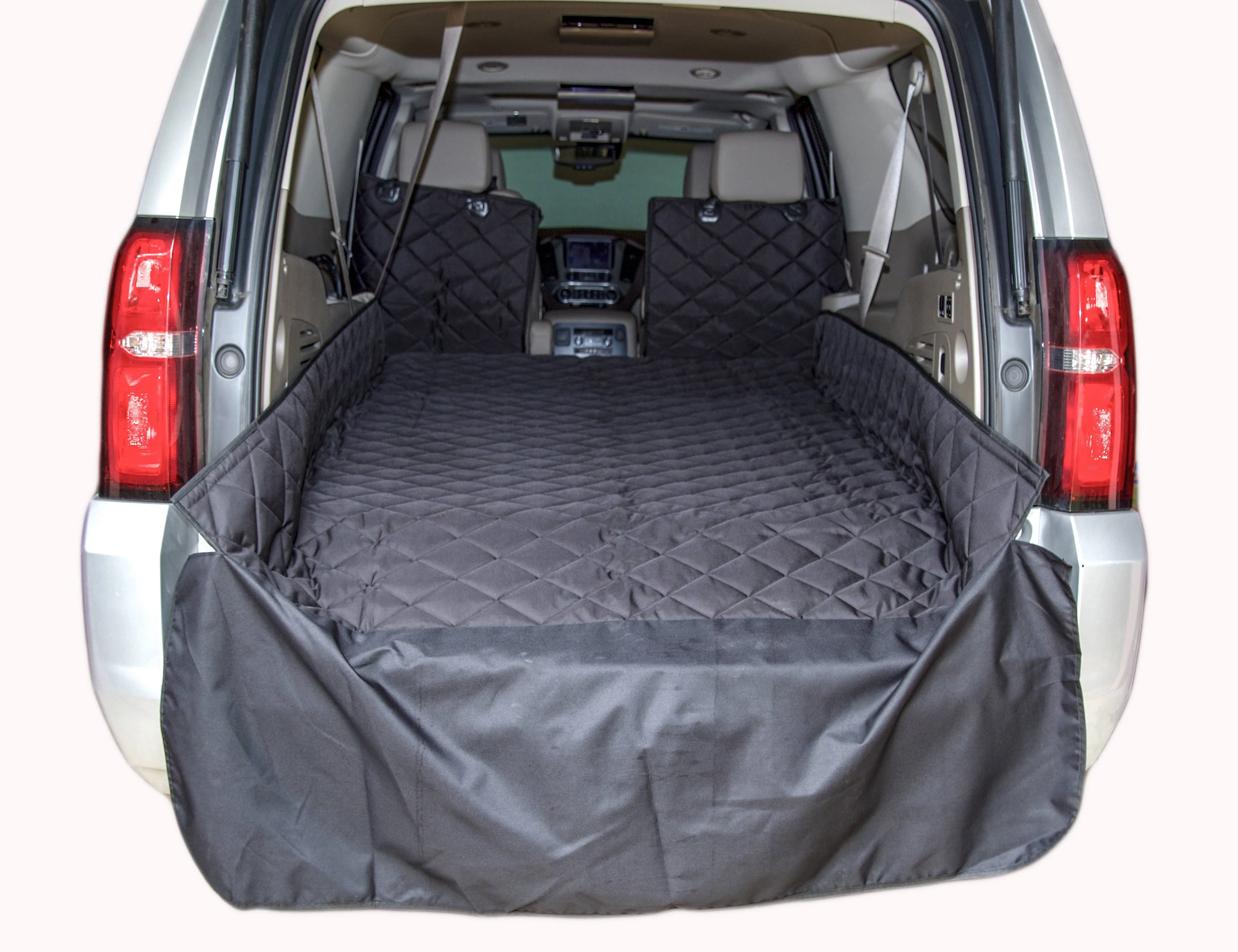 Plush Paws Products Convertible Cargo Liner | Diamond Stitching | Washable & Waterproof Dog Cargo Protection | Cover Car, Truck, & SUV | Nonslip, Tear Resistant Pet Cargo Cover | X-Large Grey