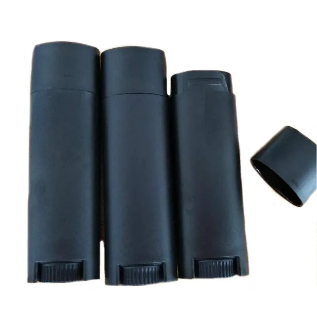 FZBNSRKO 5ml 100 Pcs Frosted Black Empty Oval Deodorant Lip Balm Tubes Twist-up Refillable Mini Size Containers for Carry-On Travel,DIY Deodorants