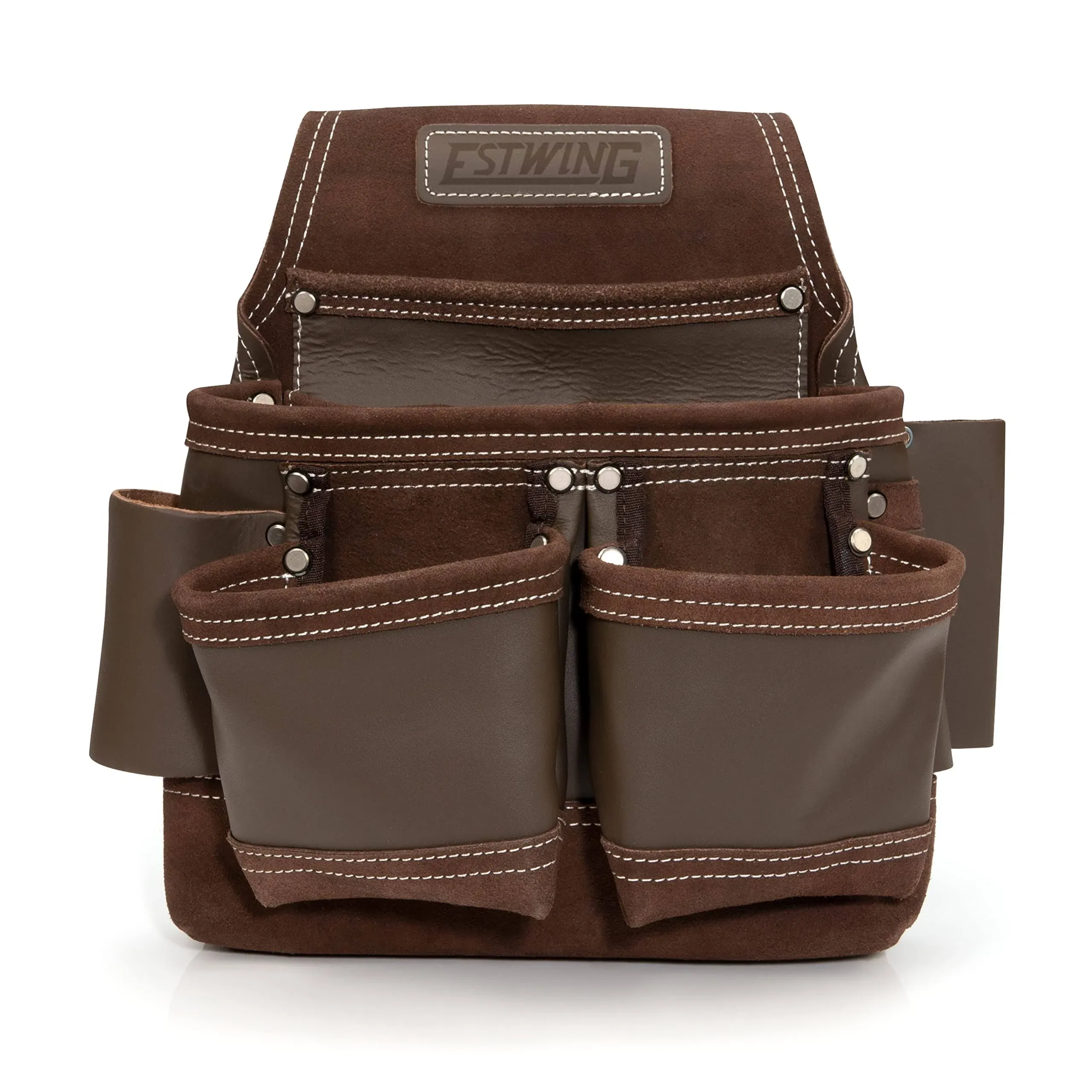 Estwing 9-Pocket Full Leather Framer's Pouch Brown