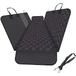 GXT Dog Back Seat Cover Protector for Cars SUV and Trucks with Mesh Window, Scratchproof Nonslip and Waterproof Material Upgraded Version with Dog Leash(Black)