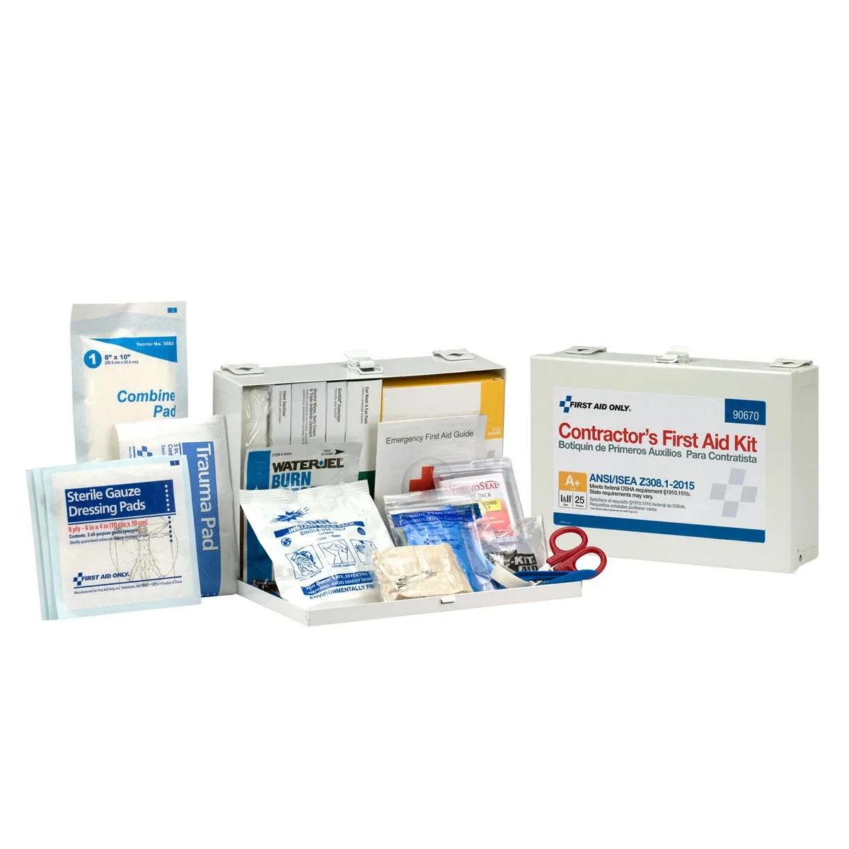 FIRST AID ONLY 90670 First Aid Kit w/House,180pcs<wbr/>,2.5x7&#034;,WHT 48ZE37
