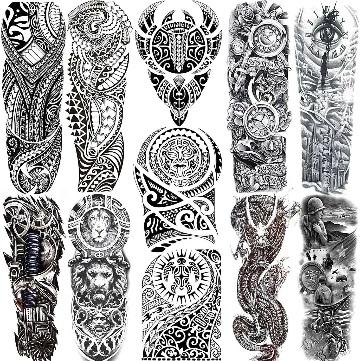 Nezar Maori Temporary Tattoo Sleeve